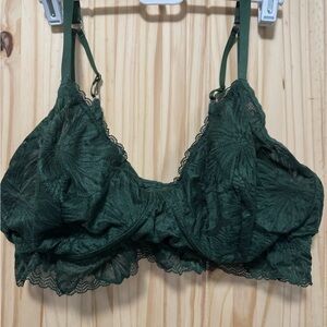 Women’s Aerie XXL Green Lace Bralette Adjustable